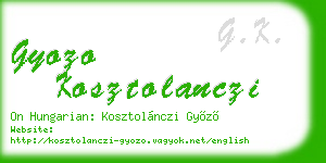 gyozo kosztolanczi business card