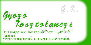 gyozo kosztolanczi business card